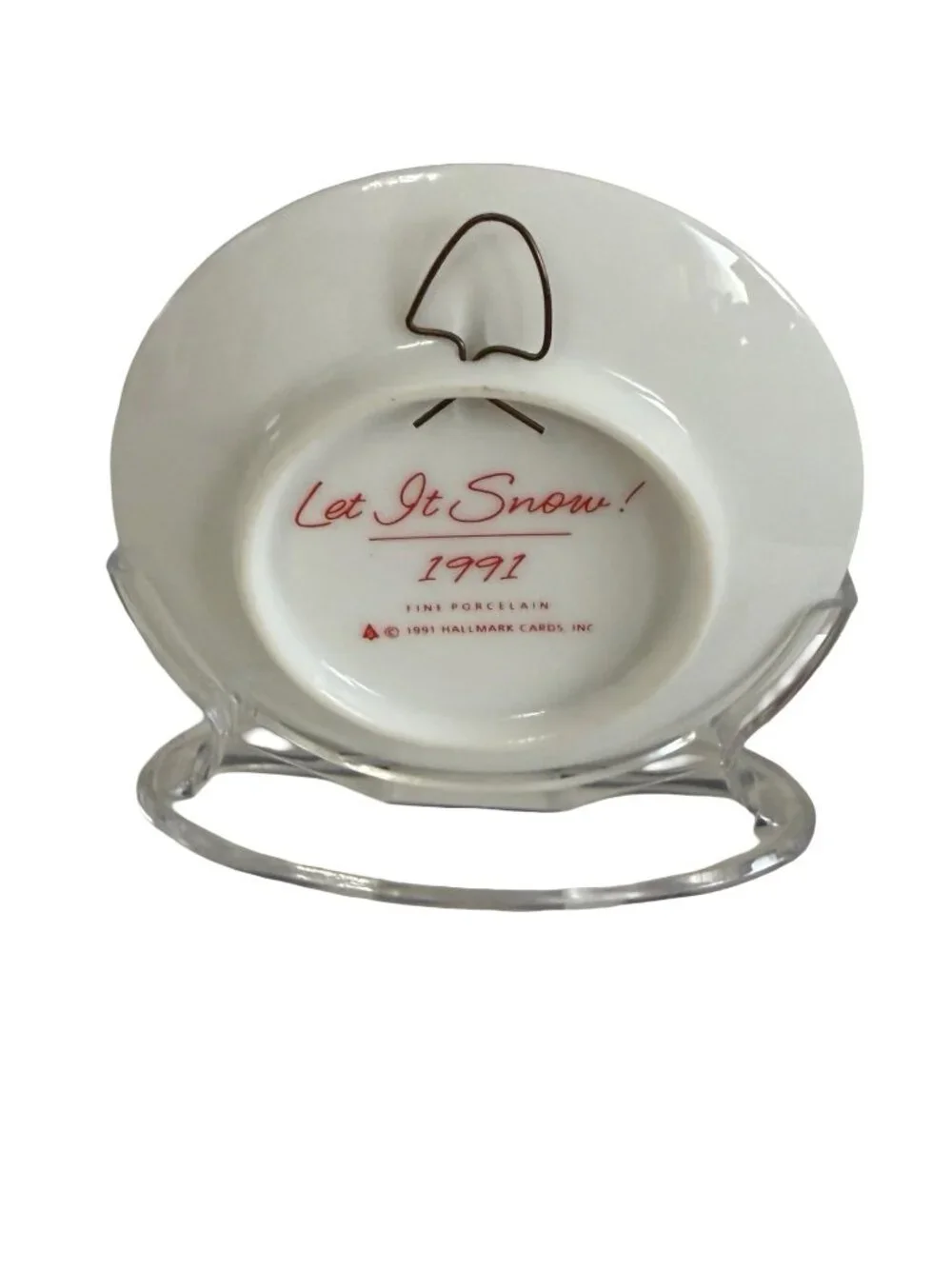 1991 Hallmark Keepsake Ornament Let It Snow Collector's Plate Fifth in Series Po